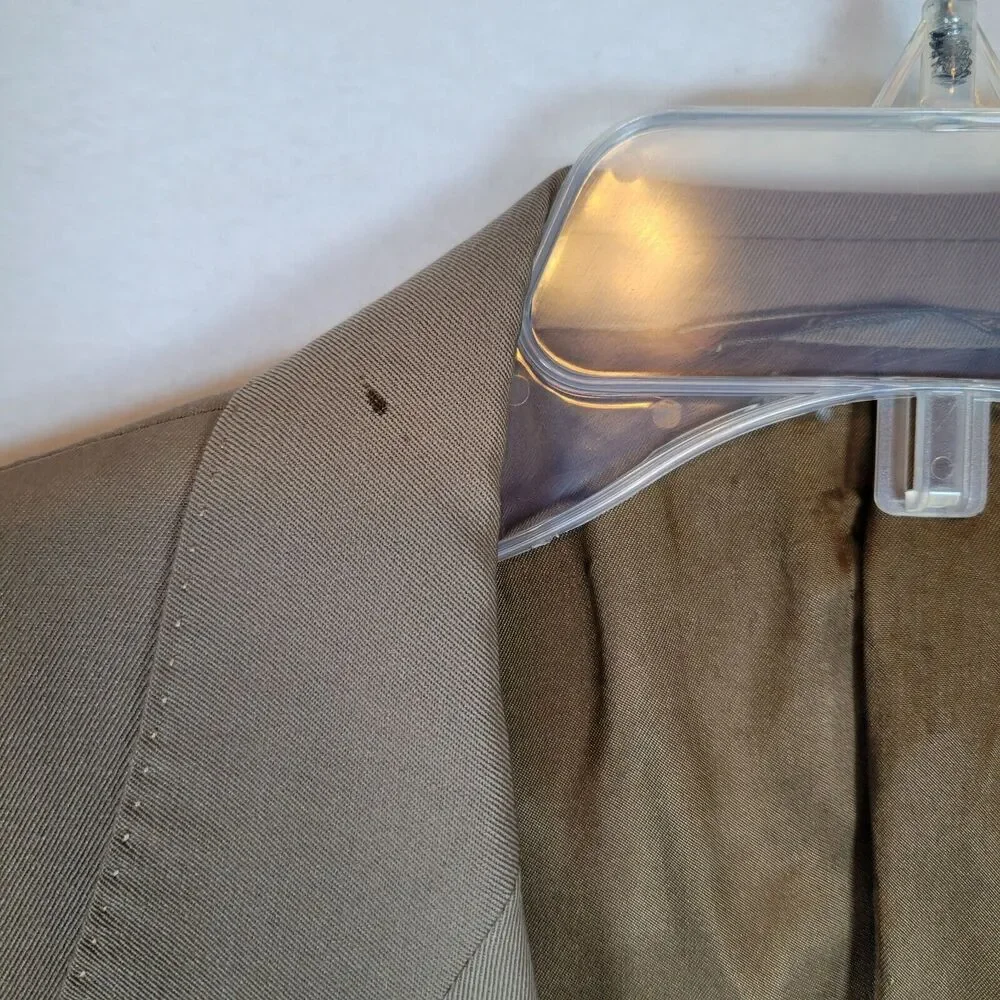 Ermengildo Zegna Mens Button Pocket Wool Blazer Size 42 Brown Career Sports Coat